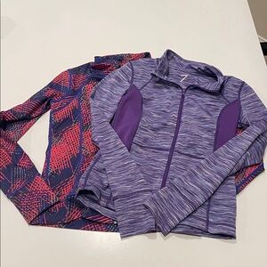 Bundle / lot of 2 Zella Girl Kids Patterned Athletic Jackets